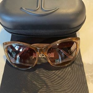 Roberto Cavalli Just Cavalli Vintage Sunglasses | Brown with Red Leopard Print